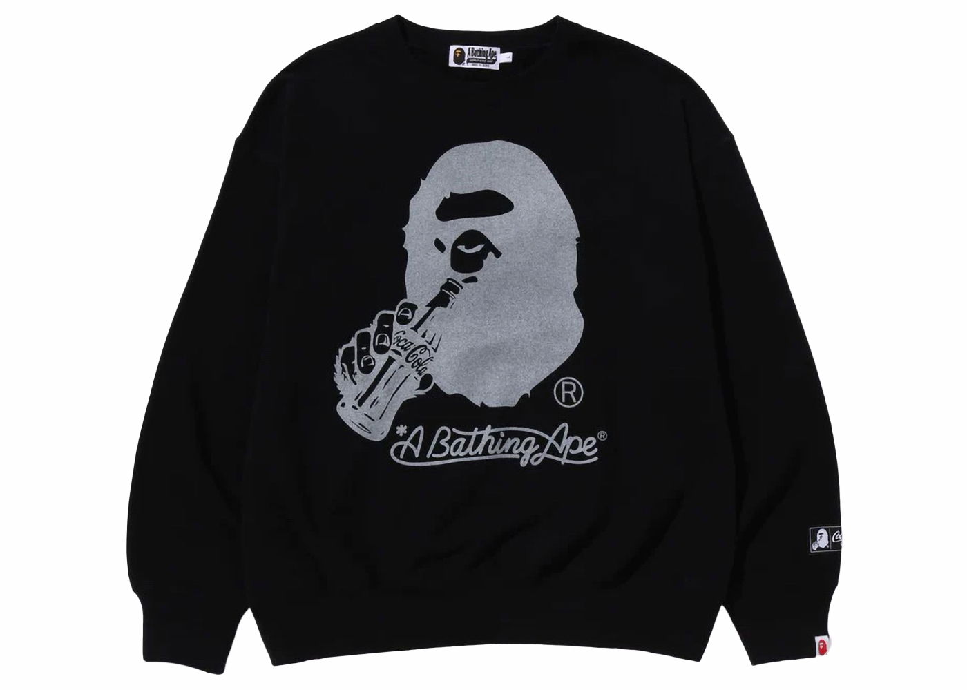 Sweatshirt BAPE BAPE x Coca-Cola Ape Head Crewneck Black Svart | 1J73-113-904, 0