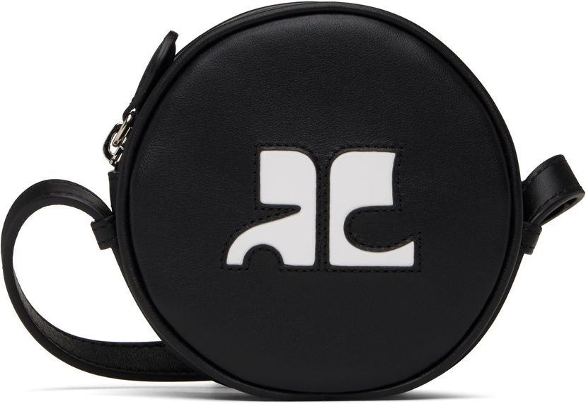 Axelväska Courrèges Courrèges Reedition Leather Circle Bag Svart | PERGSA066CR0065