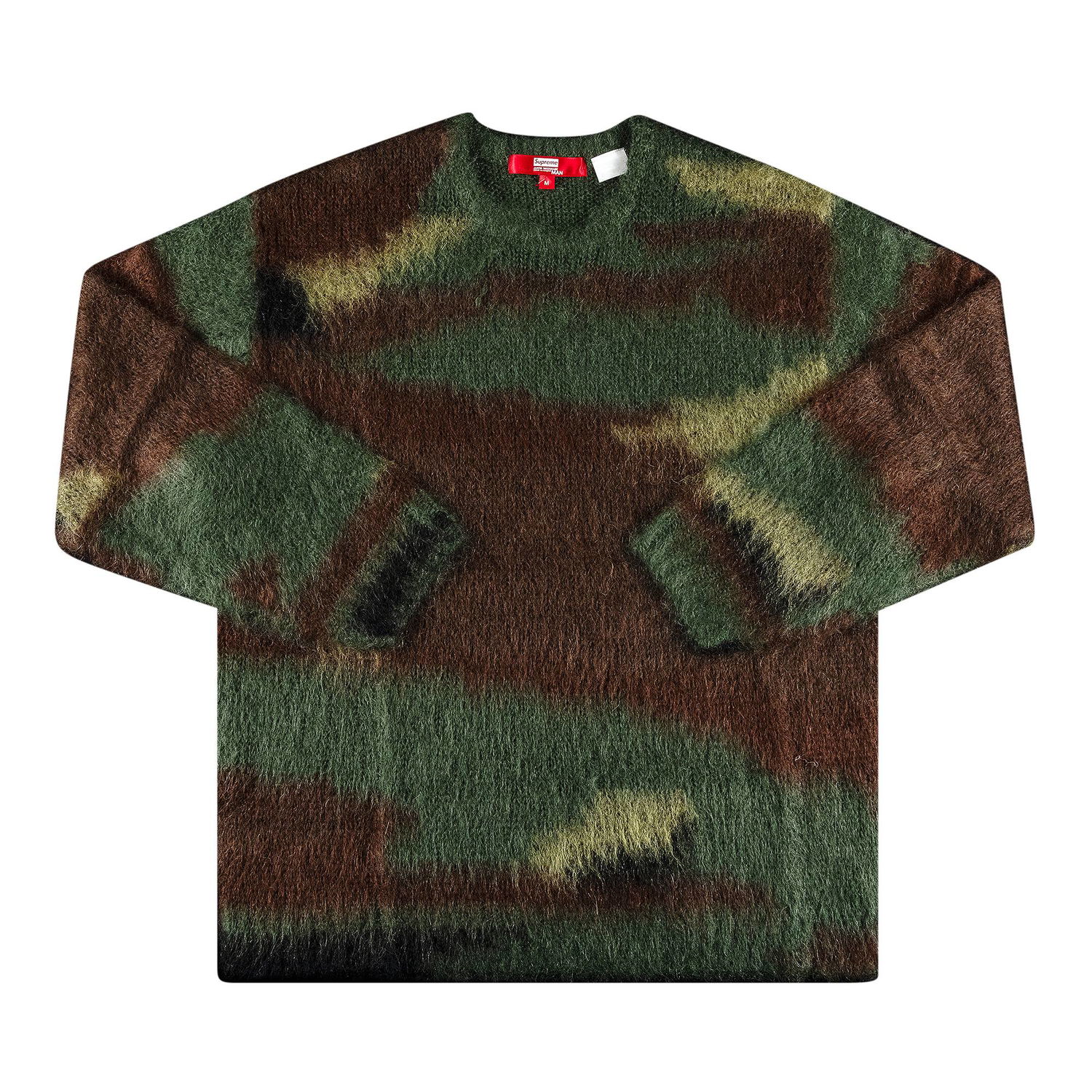 Sweater Supreme Junya Watanabe x Comme des Garçons MAN Brushed Camo Sweater Grön | FW21SK20 OLIVE, 1