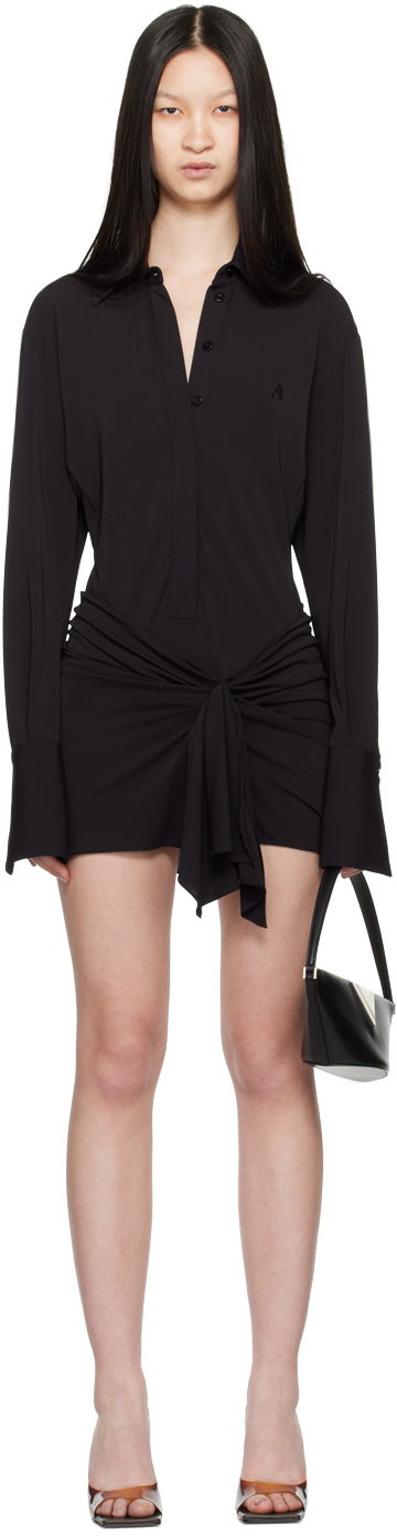 Klä The Attico Attico Draped Mini Dress Svart | 248WCA306 A014