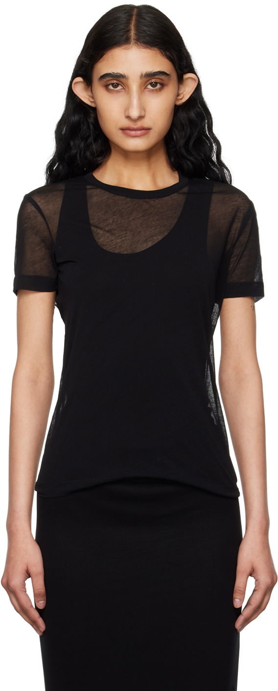 T-shirt Helmut Lang Helmut Lang Sheer T-Shirt Svart | O04HW516