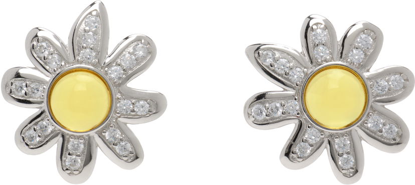 Örhängen Collina Strada Collina Strada Silver Daisy Earrings with Yellow Center Gul | XX1092