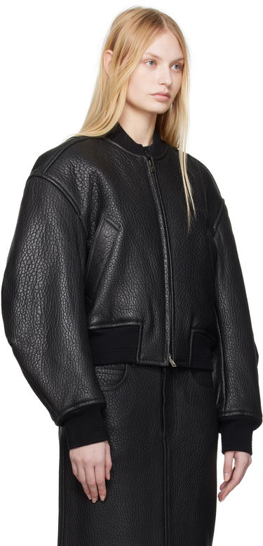 Bomberjacka Alexander Wang Alexander Wang Cropped Leather Bomber Jacket Svart | 1WC1252627, 1