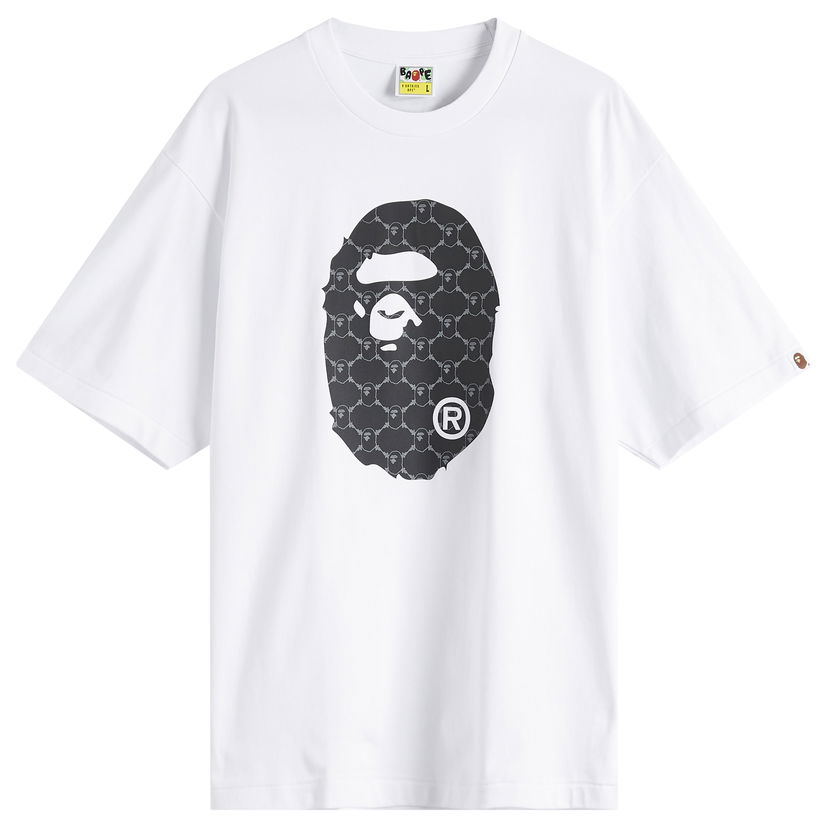 T-shirt BAPE A Bathing Ape Collegeonogram Ape Head Relaxed Fit T-Shirt, Size Large Vit | 001TEL301334M-WHT
