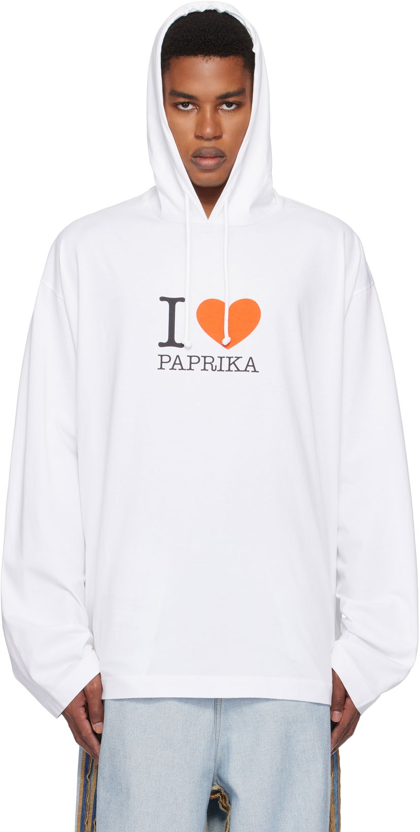 Sweatshirt VETEMENTS 'I Love Paprika' Print Hoodie Vit | UA66HD860W