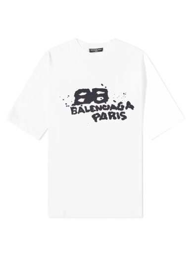 T-shirt Balenciaga Dirty Paris Logo Tee Vit | 612966-TNVN4-9040