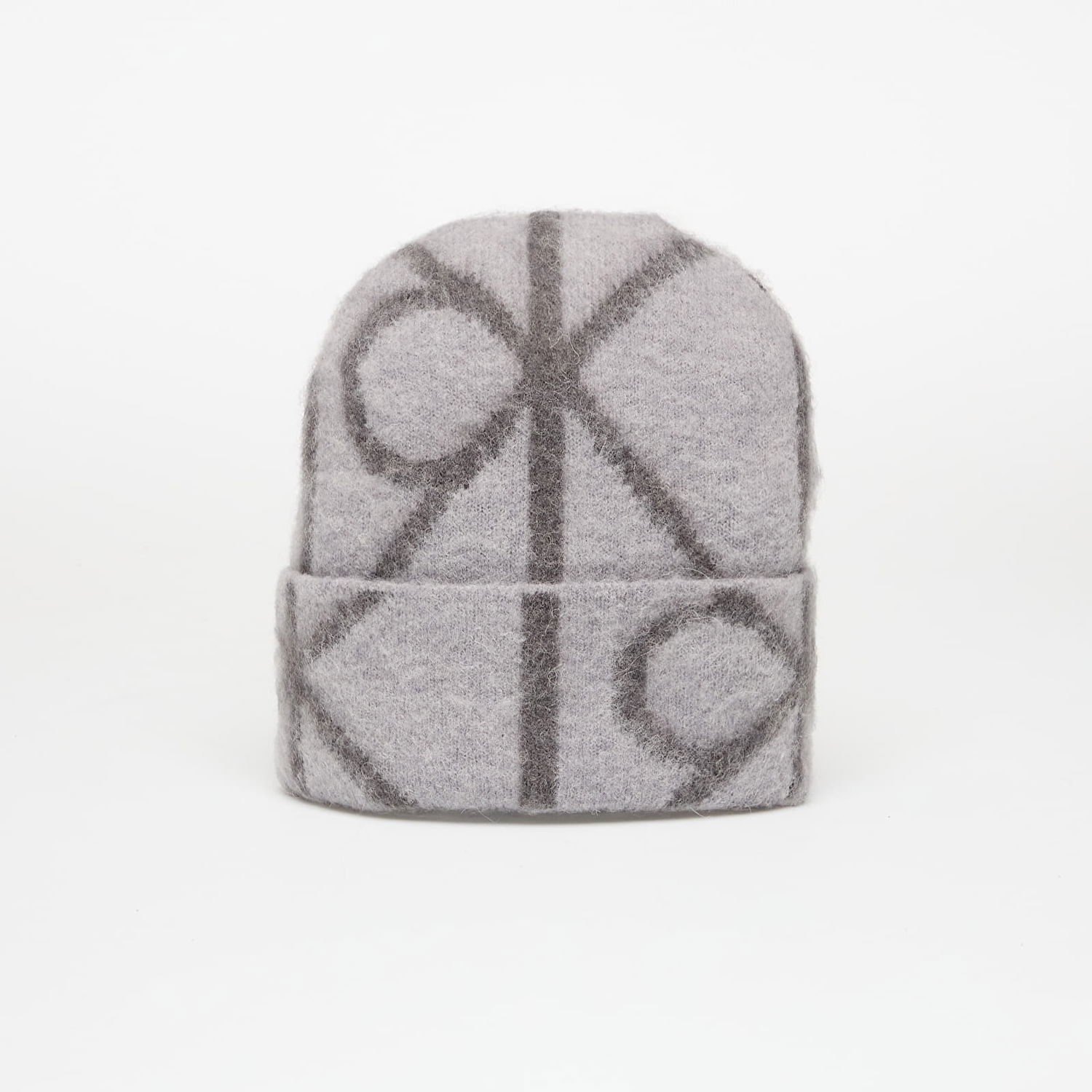 Mössa CALVIN KLEIN Emblem Aop Brushed Beanie Grå | LV04D8071G N3Z, 1