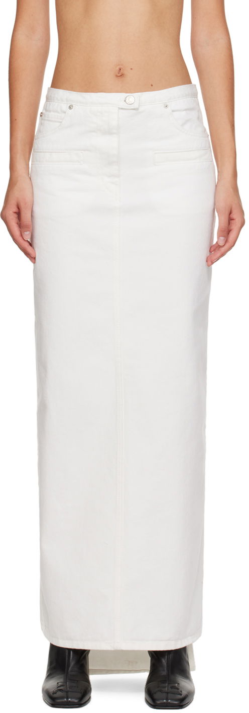 Kjol Courrèges Courrèges Seven-Pocket Denim Maxi Skirt Vit | 423DJU124DE0025