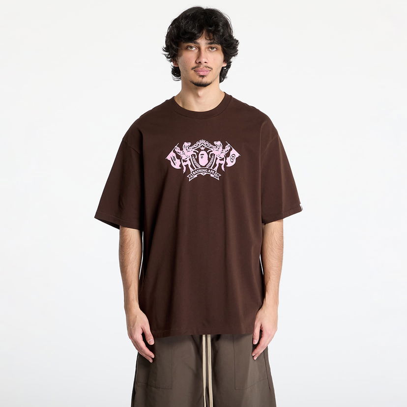 T-shirt BAPE A BATHING APE College Logo Relaxed Fit Tee Brun | 001TEL301316MBRW