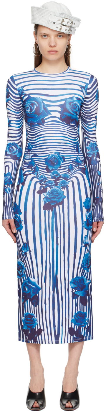 Klä Jean Paul Gaultier Flower Morphing Maxi Dress Blå | 24/25-F-RO166-J551-015951