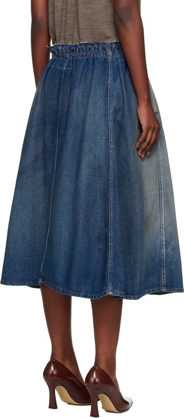 Kjol Maison Margiela MM6 Maison Margiela Drawstring Denim Midi Skirt Blå | S52MI0023 M30017, 2