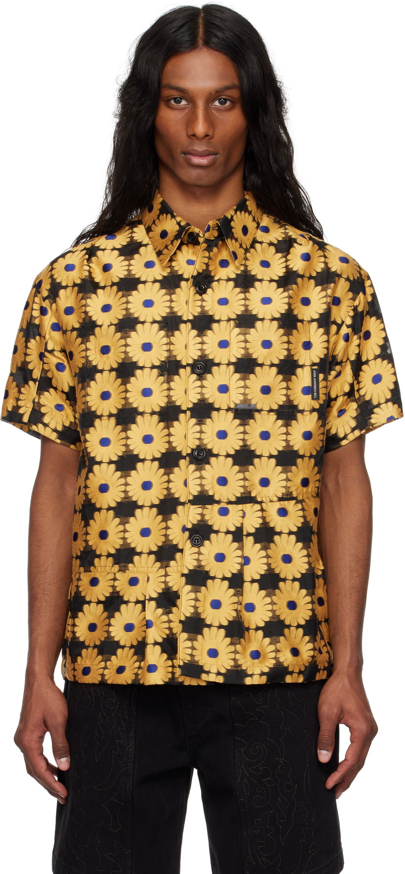 Skjorta Andersson Bell Andersson Bell Sheer Flower Shirt Gul | atb1278m