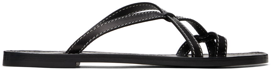 Tillbehör The Row The Row Link Leather Sandals Svart | F1455-SBF10, 0