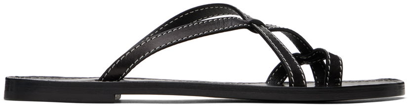 Tillbehör The Row The Row Link Leather Sandals Svart | F1455-SBF10