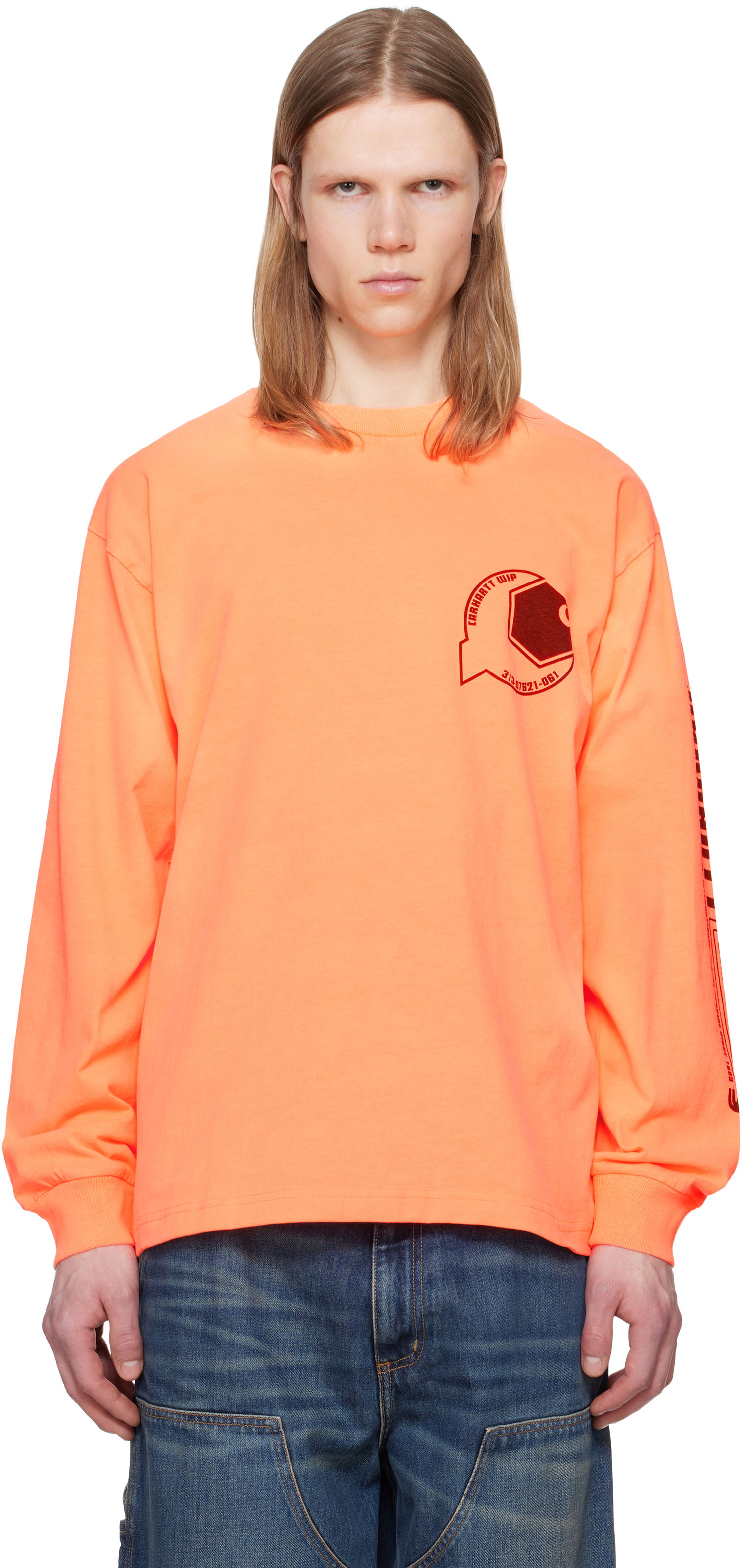 T-shirt Carhartt WIP Carhartt WIP Long Sleeve Industry T-Shirt Orange | I034411, 0