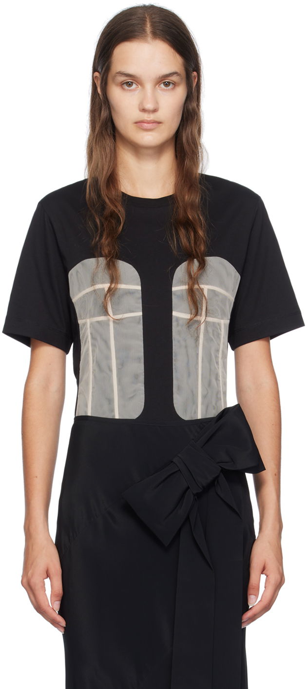 Klä Simone Rocha Simone Rocha Paneled Bust T-Shirt Svart | 5290 0553