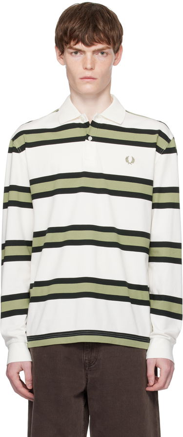 Polotröja Fred Perry Fred Perry Striped Jersey Polo Vit | M9849, 0
