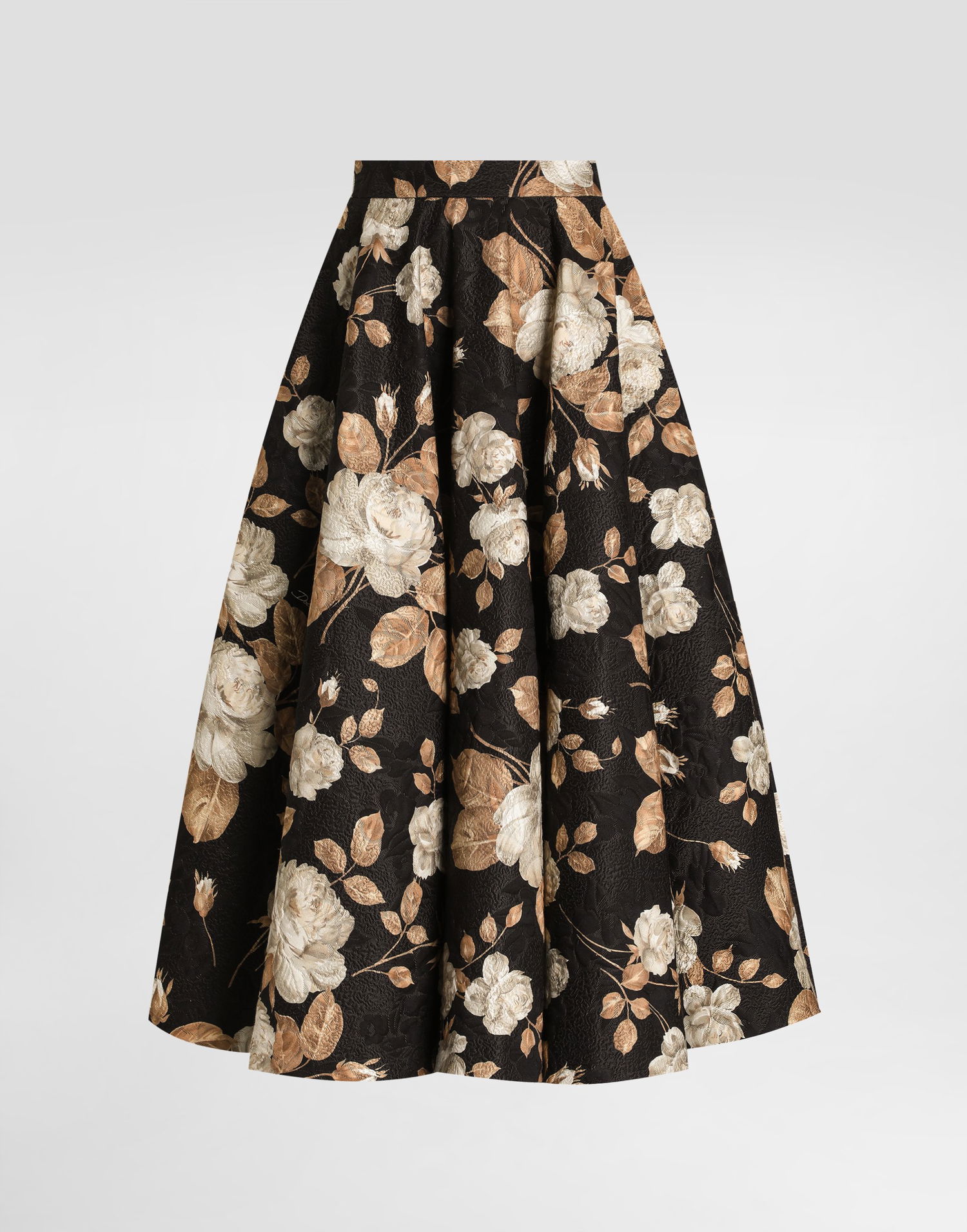 Kjol Dolce & Gabbana Dolce & Gabbana Vintage Rose-Print Brocade Midi Skirt Svart | F4C6FTFSTBRHN5QQ, 0