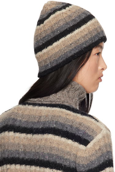 Mössa ERL Wool Striped Beanie Brun | ERL09K007, 4