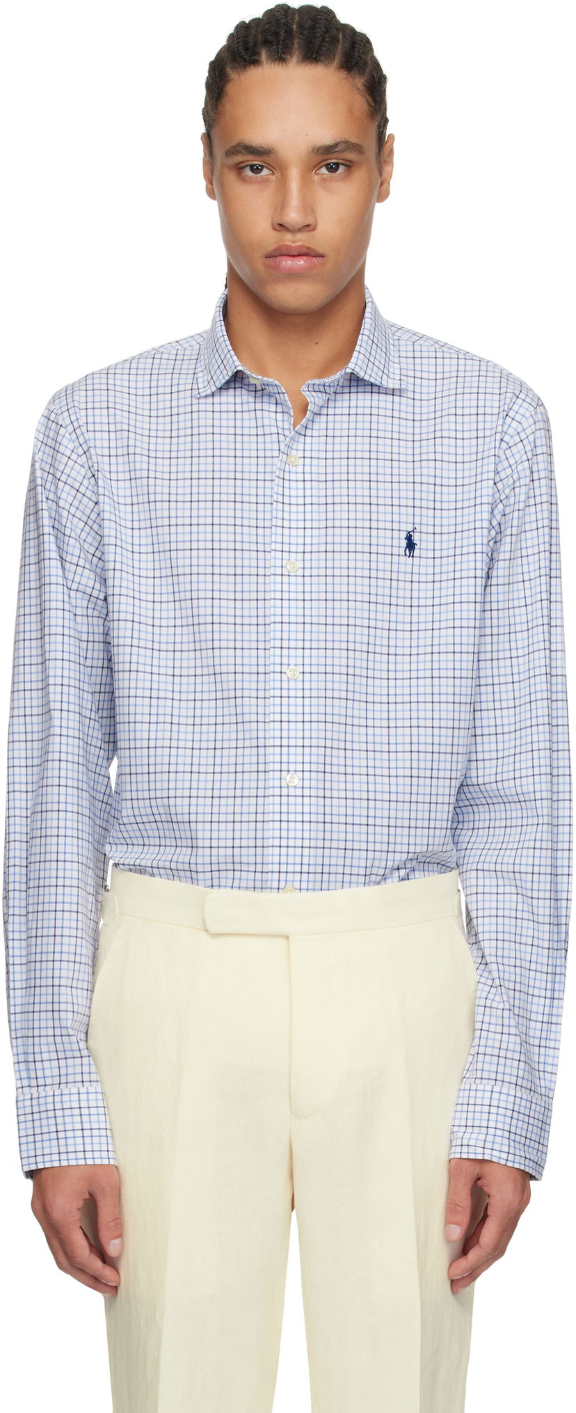 Skjorta Polo by Ralph Lauren Ralph Lauren Classic Fit Tattersall Stretch Shirt Blå | 710966423001