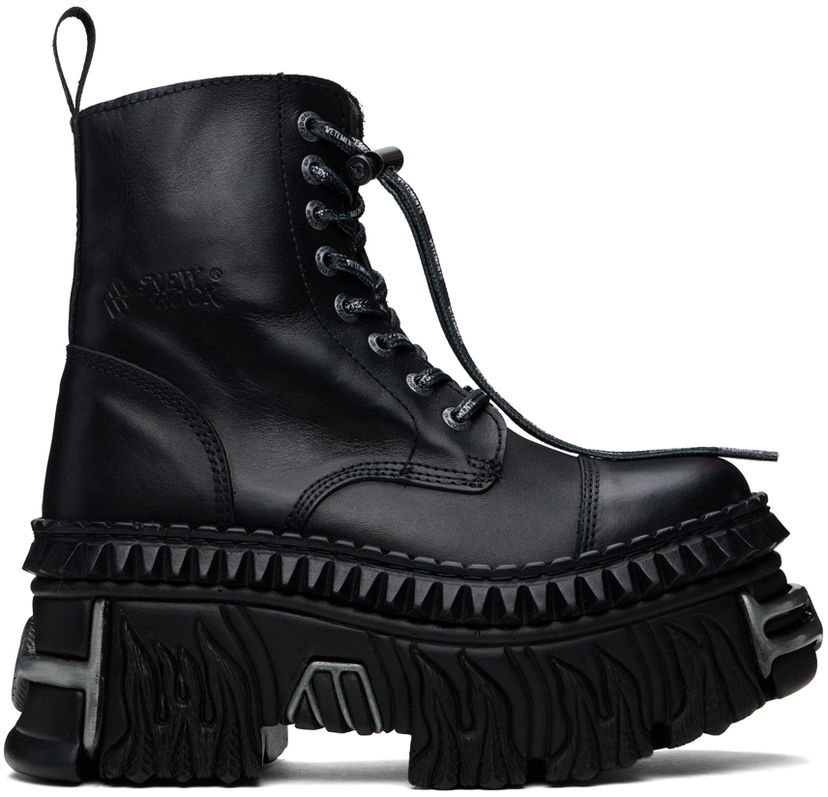 Sneakers och skor VETEMENTS VETEMENTS New Rock Edition Combat Boots Svart | UE64BO220B