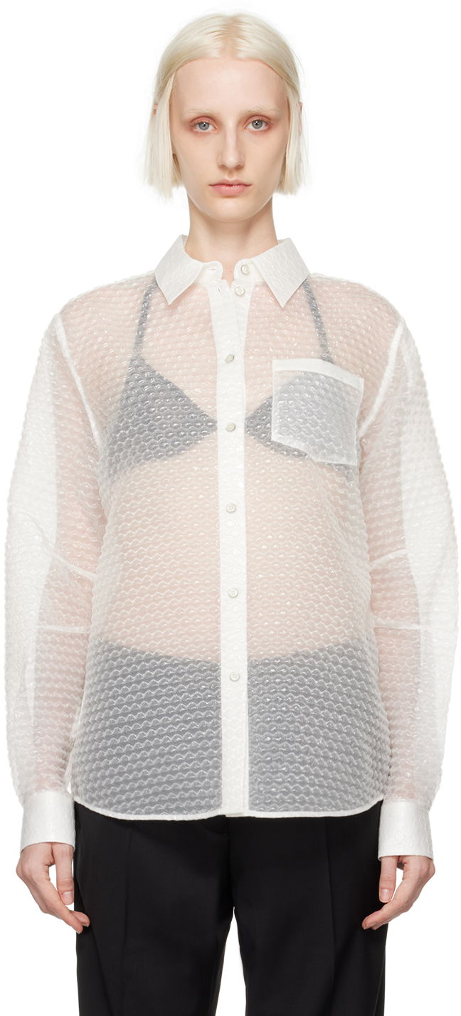 Skjorta Helmut Lang Bubblewrap Button-Down Shirt Vit | O06HW506