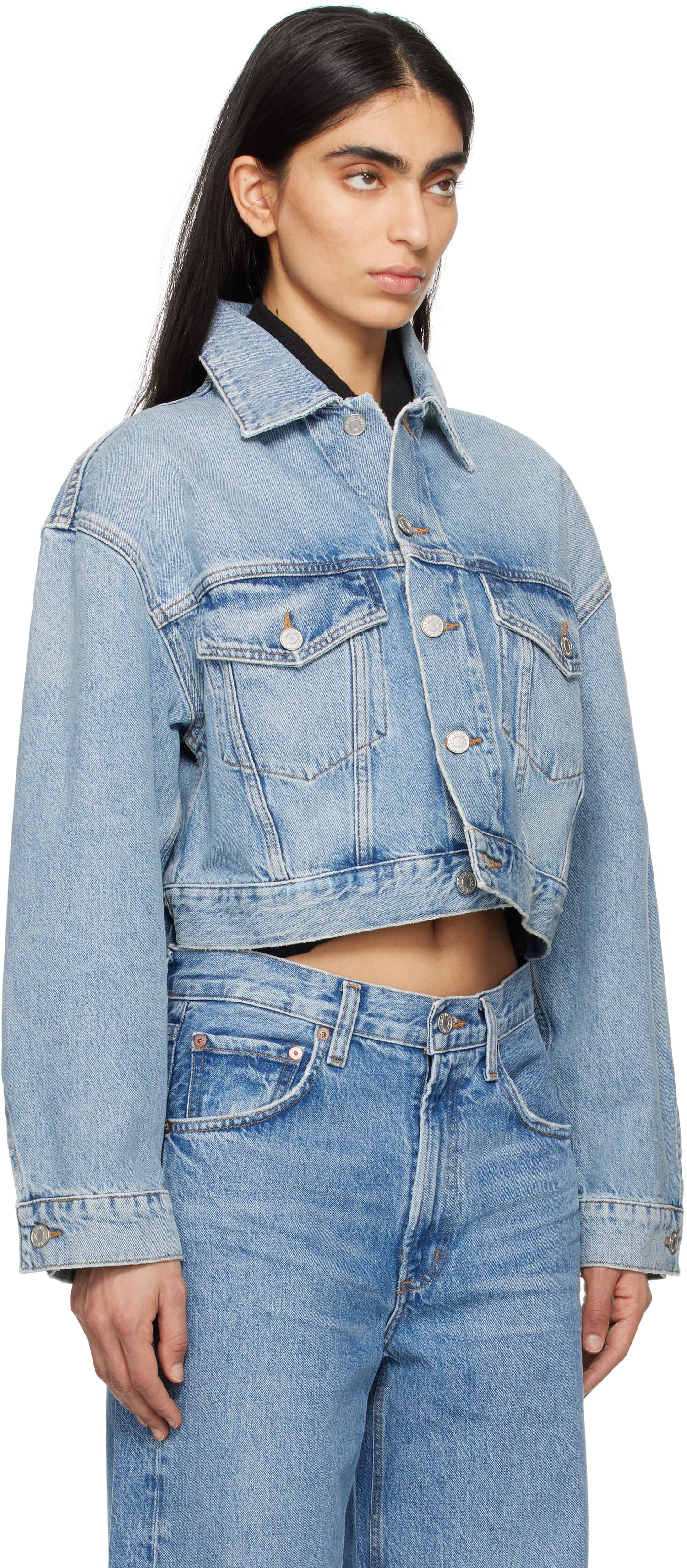 Jeans AGOLDE AGOLDE Palmer Cropped Denim Jacket Blå | A5047-1601, 1