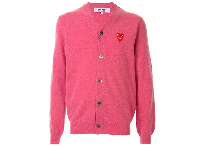 Sweater Comme des Garçons Play Small Heart Cardigan Rosa | AZN076051