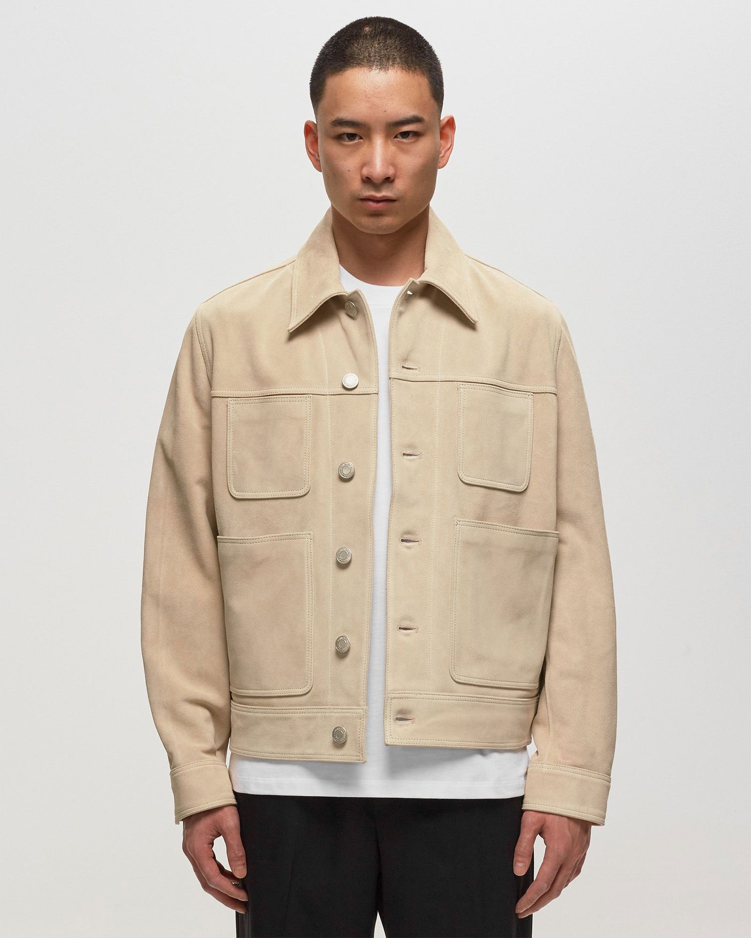 Skjorta AMI Paris Worker Shirt Beige | HJK224.LH0003, 1