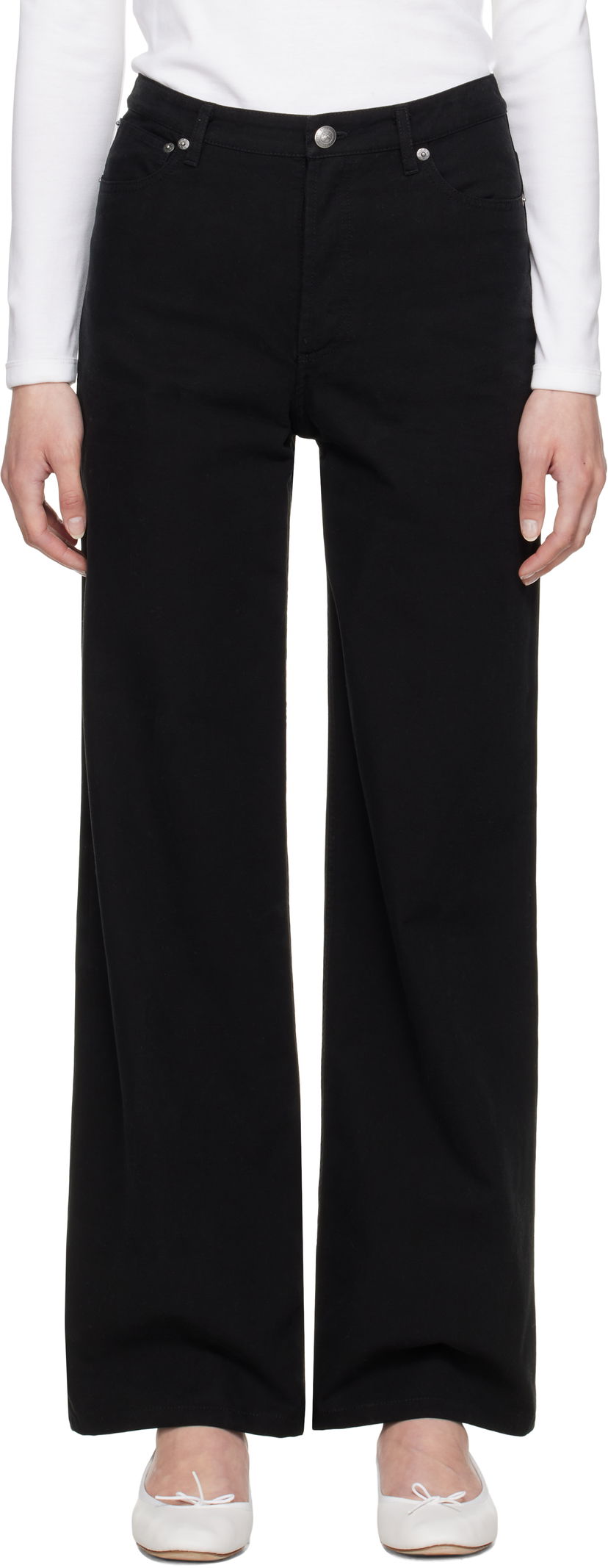 Jeans A.P.C. A.P.C. Elisabeth Wide-Leg Jeans Svart | COGBJ-F09181