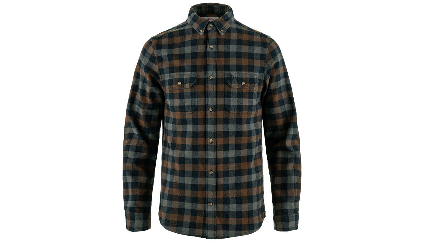 Skjorta FJÄLLRÄVEN Skog Plaid Flannel Long-Sleeve Button-Down Shirt Flerfärgad | F81353-555-299, 0