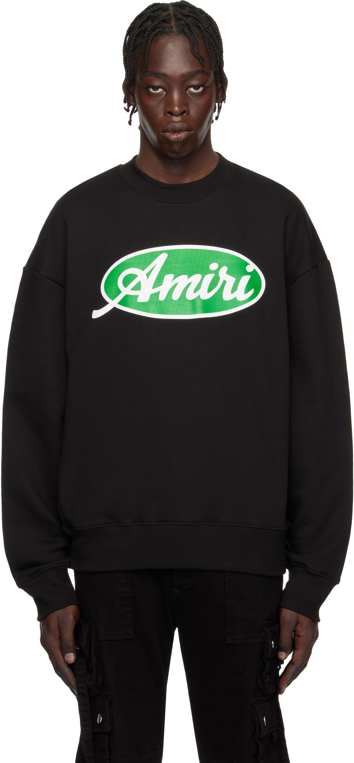 Sweatshirt AMIRI Oval Logo Oversized Sweatshirt Svart | AMJYCW1052, 0