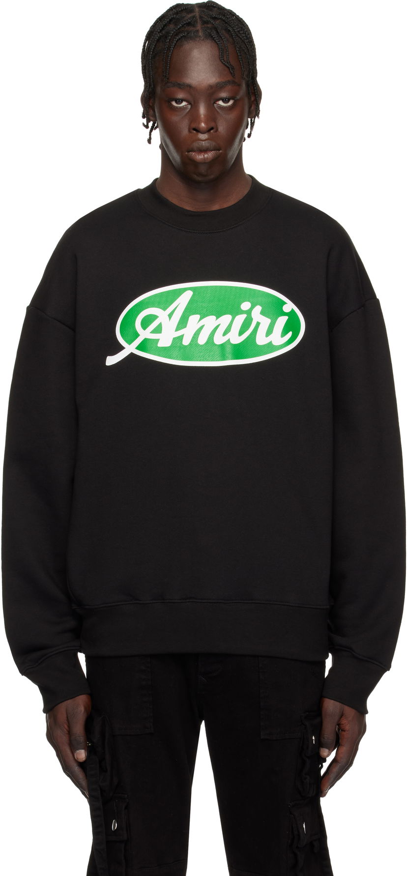 Sweatshirt AMIRI Oval Logo Oversized Sweatshirt Svart | AMJYCW1052
