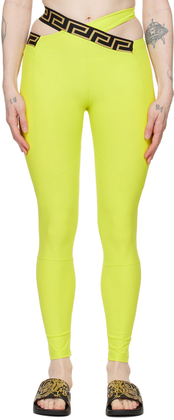 Damasker Versace Versace Greca Border Leggings Gul | 1008681_1A06229_2Y870