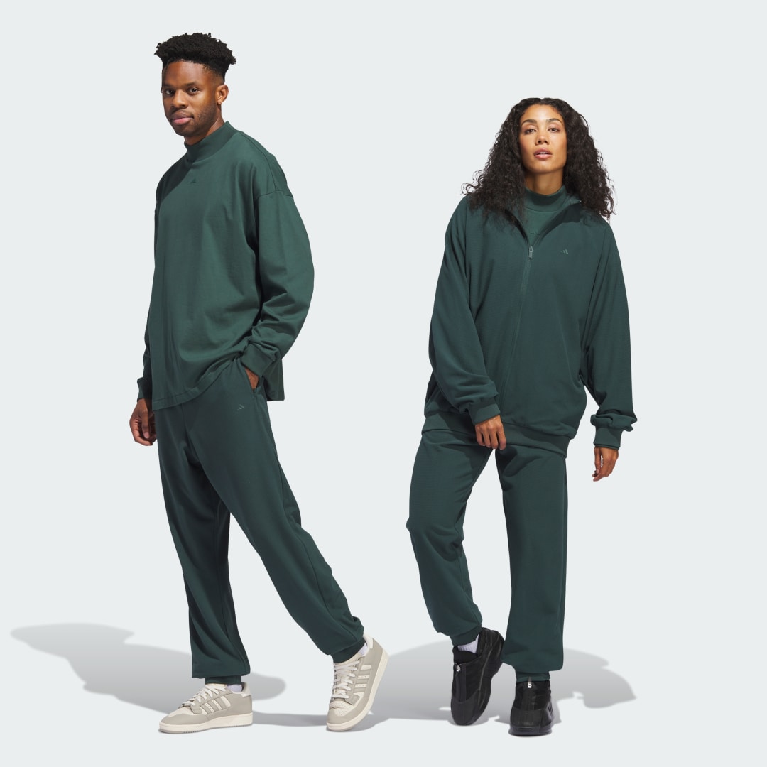 Byxor och jeans adidas Performance Basketball Brushed Grön | IT2475, 1