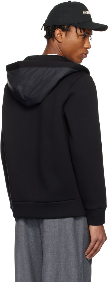 Sweatshirt Moncler Moncler Cotton & Neoprene Zip-Up Hoodie Svart | K10918G0000589ATP, 2