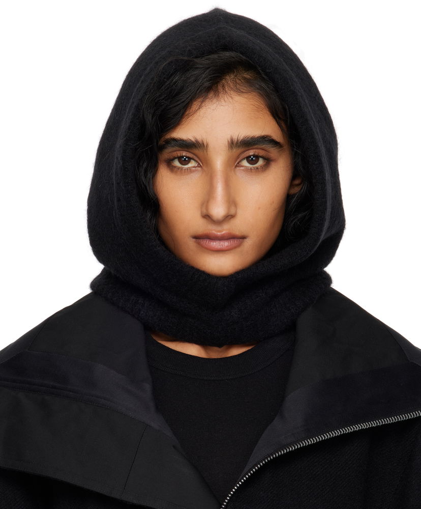 Hatt Rick Owens Rick Owens Alpaca Knit Hood Svart | RP02E4481 KWP
