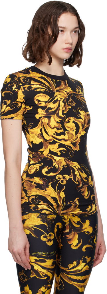 T-shirt Versace Versace Jeans Couture Barocco Jersey T-shirt Svart | E79HAH608_EJS504, 1