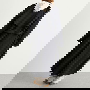 Trenchcoat SKIMS Boyfriend Fleece Trench Coat Svart | LS-LST-8018W-ONX, 3