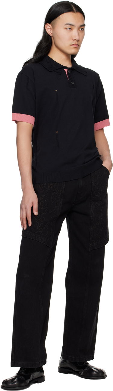 Polotröja Andersson Bell Andersson Bell Damaged Knit Polo Svart | atb1243m, 3