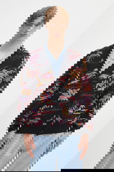Sweater WACKO MARIA Wacko Maria Jacquard Cardigan Svart | 25SS.WMK.KN20, 0
