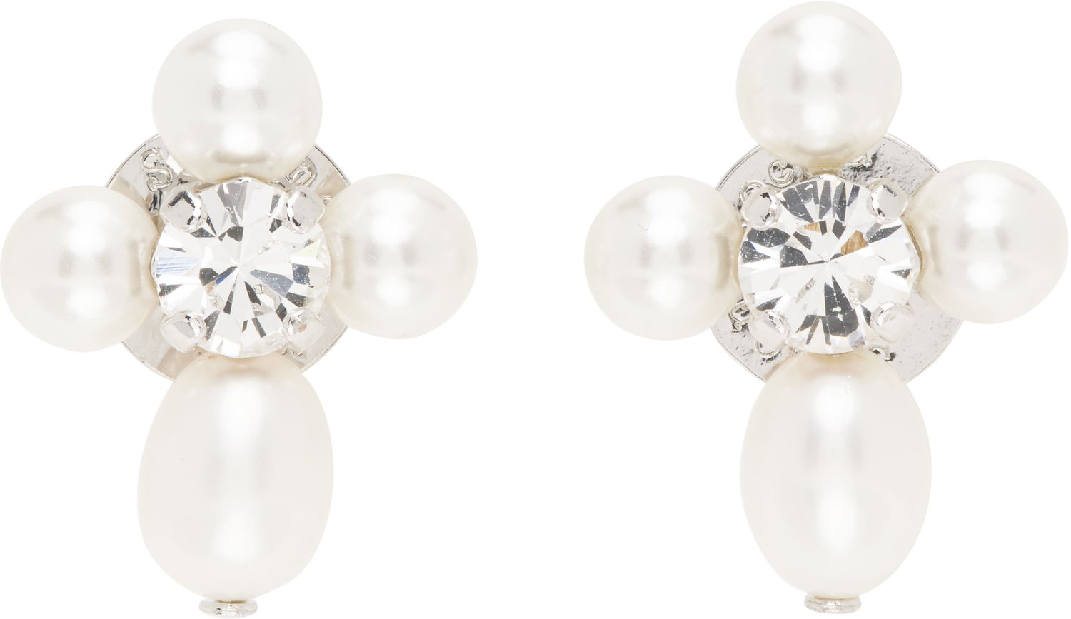 Örhängen Simone Rocha Simone Rocha Pebble Pearl Crystal Cluster Drop Earrings Vit | ERG535 0913, 0