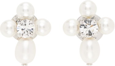 Örhängen Simone Rocha Simone Rocha Pebble Pearl Crystal Cluster Drop Earrings Vit | ERG535 0913, 0