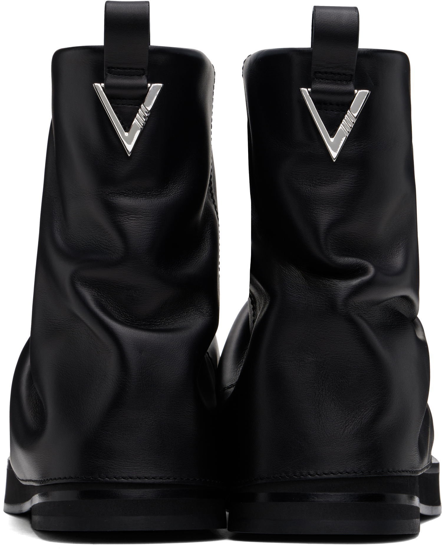 Kläder The Attico Attico Mini Robin Slouch Leather Boots Svart | 247WSH00832 LBT019AA, 1