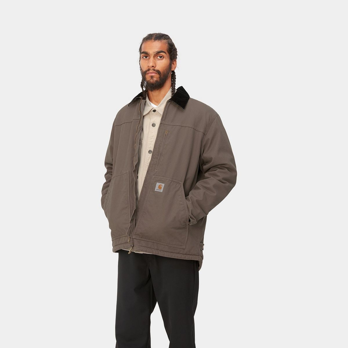 Rockar Carhartt WIP Arlington Coat "Barista / Black rinsed" Brun | I031227_1S4_02, 0