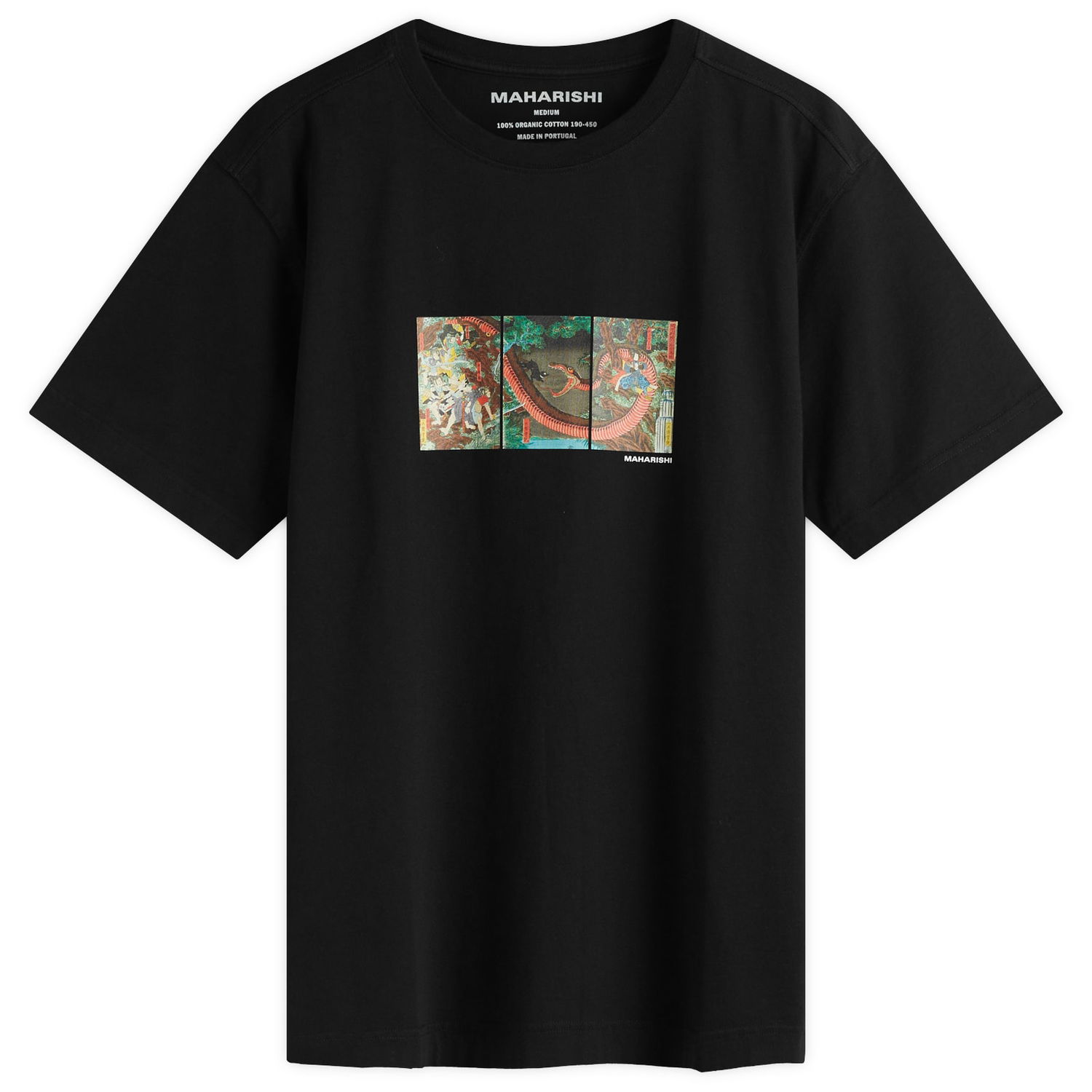 T-shirt Maharishi Maharishi Snake Triptych Graphic Tee, Size Large Svart | 1540-BLK, 1