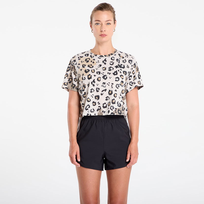 Crop top adidas Performance Adidas Workout Essentials Printed Cropped T-Shirt Beige | JY4604