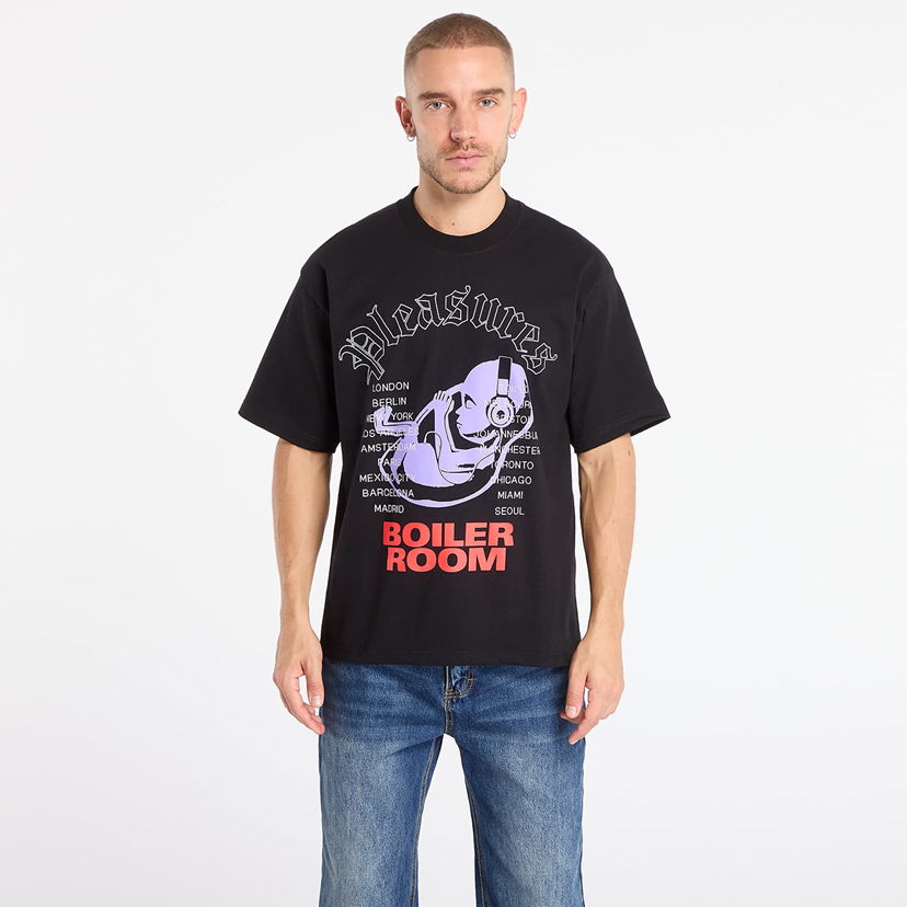 T-shirt Pleasures Headphone Boiler Room T-Shirt Svart | P25F009-BLACK