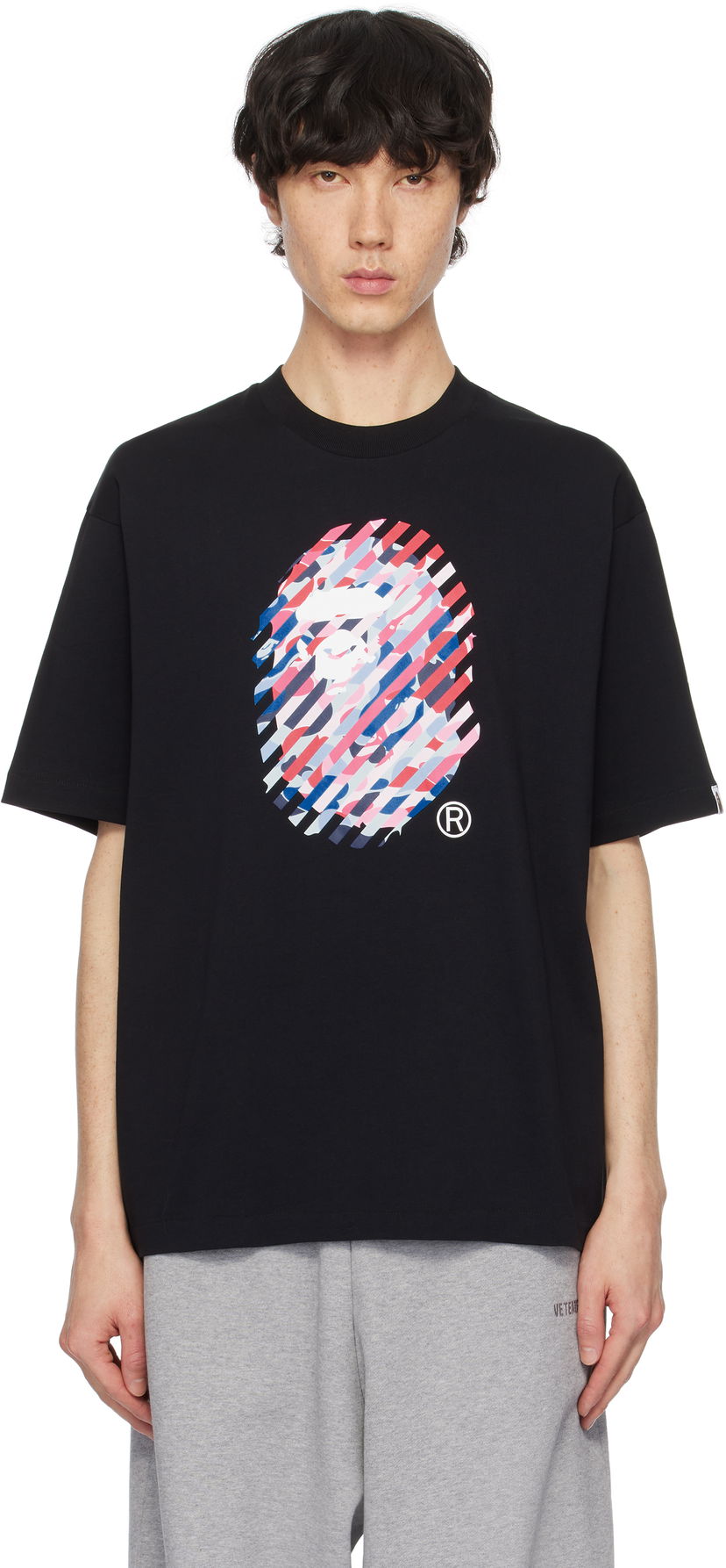 T-shirt BAPE Camo Illusion Ape Head Relaxed Fit T-shirt Svart | 001TEK801344M