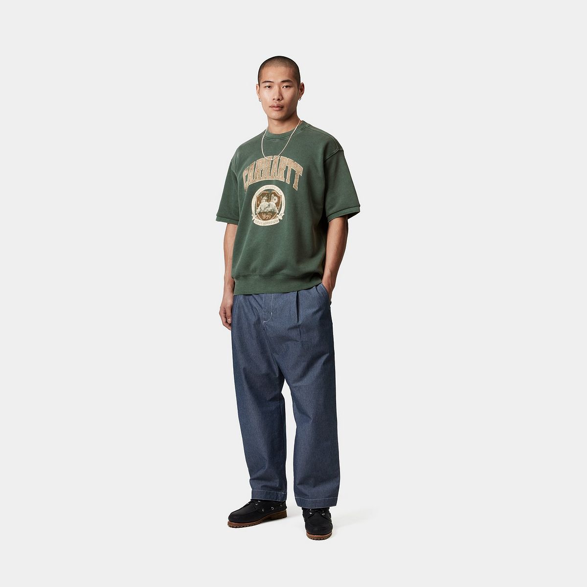 Sweater Carhartt WIP Carhartt WIP Library Short Sleeve Sweatshirt Grön | I034727_9, 1